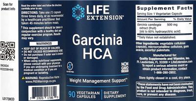 Garcinia HCA label