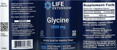 Glycine 1000 mg label