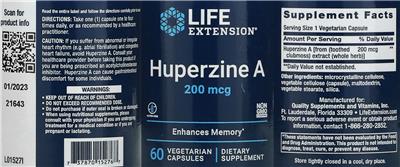 Huperzine A 200 mcg label