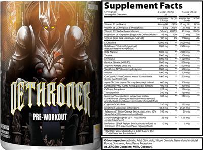 Dethroner Pre-Workout Pineapple Mango Coconut label