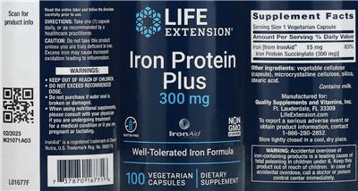 Iron Protein Plus 300 mg label