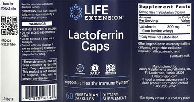 Lactoferrin Caps label