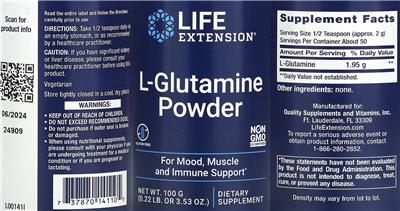 L-Glutamine Powder label