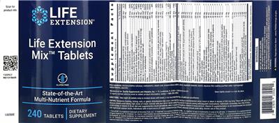 Life Extension Mix Tablets label