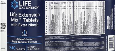 Life Extension Mix Tablets with Extra Niacin label