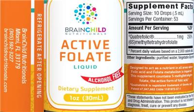 Active Folate Liquid Alcohol Free label