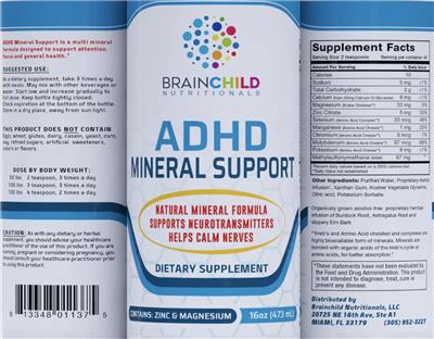 ADHD Mineral Support label