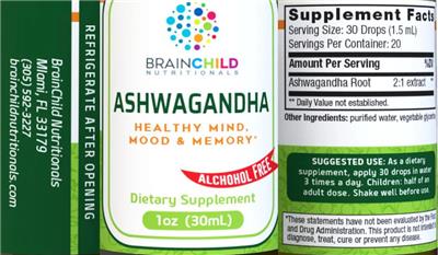 Ashwagahdha Alcohol Free label