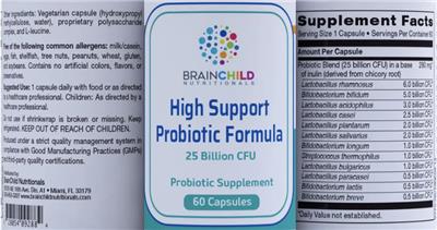 High Support Probiotic Formula 25 Billion CFU label