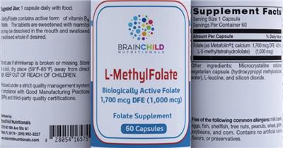 L-MethylFolate 1,700 mcg DFE label