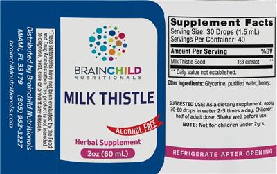 Milk Thistle Alcohol Free label