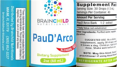 PauD'Arco Alcohol Free label