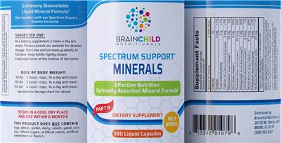 Spectrum Support Minerals label