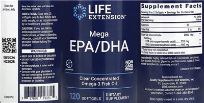 Mega EPA/DHA label