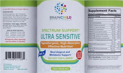 Spectrum Support Ultra Sensitive Part A label