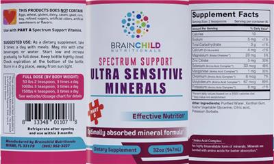 Spectrum Support Ultra Sensitive Minerals label