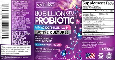 80 Billion CFU Probiotic label