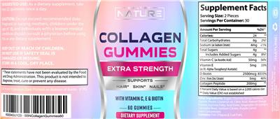 Collagen Gummies Extra Strength label