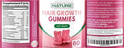 Hair Growth Gummies with Biotin label