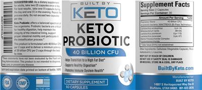 Keto Probiotic 40 Billion CFU label