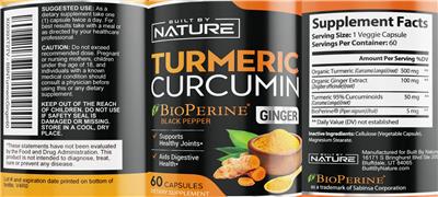 Turmeric Curcumin label