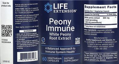 Peony Immune label