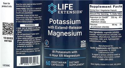 Potassium with Extend-Release Magnesium label