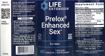 Prelox Enhanced Sex label