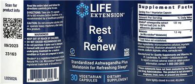 Rest & Renew label