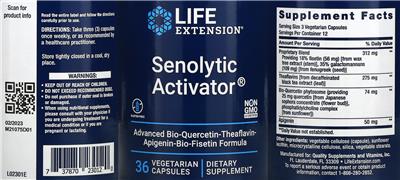 Senolytic Activator label