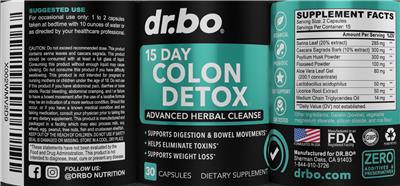 15 Day Colon Detox label