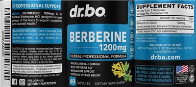 Berberine 1200 mg label
