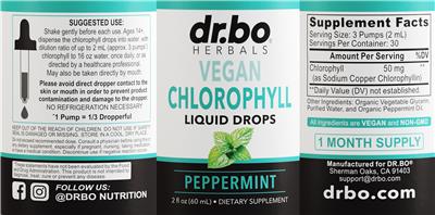 Chlorophyll Liquid Drops Peppermint label
