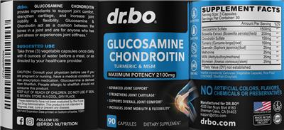 Glucosamine Chondroitin Maximum Strength 2100 mg label
