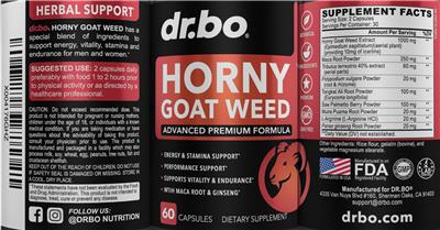 Horny Goat Weed label