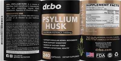 Psyllium Husk 1450 mg label