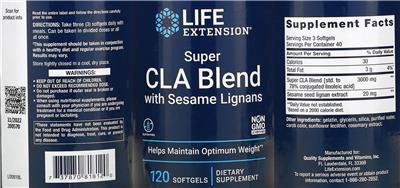 Super CLA Blend label