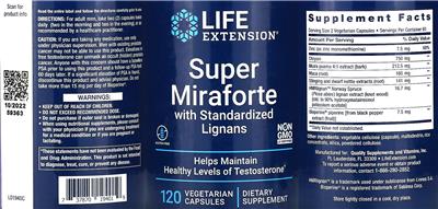 Super Miraforte with Standardized Lignans label
