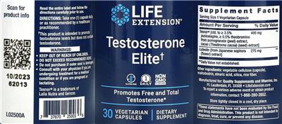 Testosterone Elite label