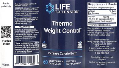 Thermo Weight Control label