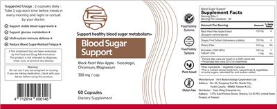 Blood Sugar Support label
