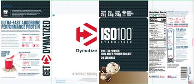 ISO100 Hydrolyzed Cookies & Cream label