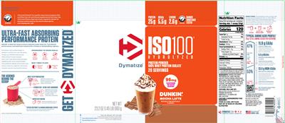 ISO100 Hydrolyzed Dunkin' Mocha Latte label