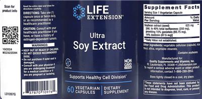 Ultra Soy Extract label