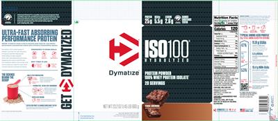 ISO100 Hydrolyzed Fudge Brownie label