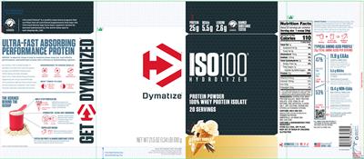 ISO100 Hydrolyzed Gourmet Vanilla label