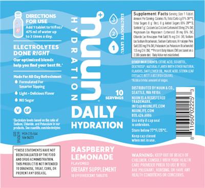 Hydration Raspberry Lemonade label
