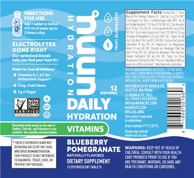 Hydration Blueberry Pomegranate label
