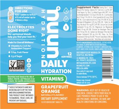 Hydration Grapefruit Orange label