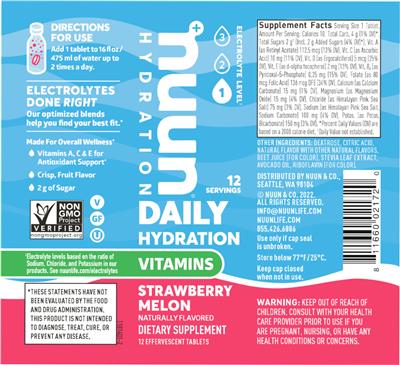 Hydration Strawberry Melon label